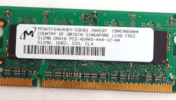 MT9HTF6472AY-53EA1 ECC 512Mb PC2-4200E Micron DDR2