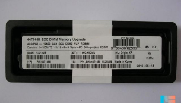 44T1488 PC3-10600 ECC DDR3 Reg VLP Drank 1x4GB SD