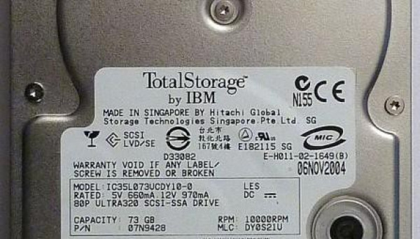 IC35L073UCDY10-0 (U320/10K/8Mb/80pin) SCSI 72Gb