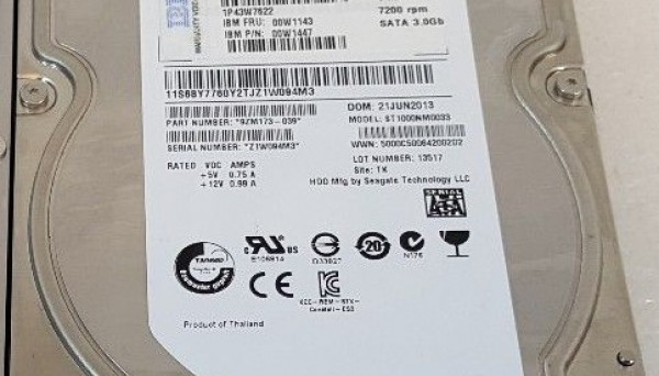 00W1143 HDD LFF SATA 7.2k SS 1TB 3.5