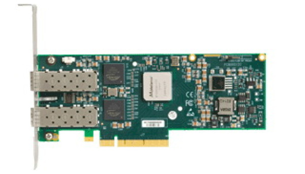 MNKH28-XTC network interface card, dual-port, 10GBASE-SR w/ XFP modules, PCIe2.0 x8 2.5GT/s, mem-free, tall bracket, RoHS R5. Includes two (2) XFP modules. (Condor3 SR, 2-Port) ConnectX EN