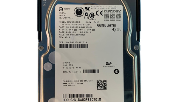 CA06550-B40300DL HDD 10Krpm 8MB SCSI 80-pin DELL 300GB