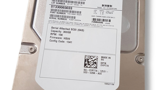 0YP778 (15K/16MB/3Gbs) SAS 300GB Cheetah 15K.6