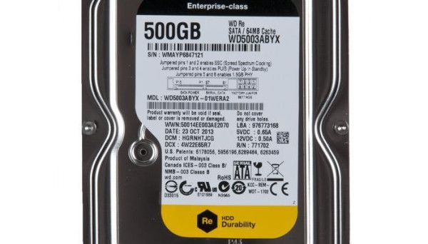 WD5003ABYX 7.2k SATA RE4 500GB