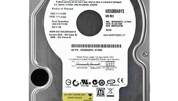 WD5000ABYS (U300/7200/16Mb) SATAII RE2 500Gb