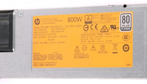 723600-201 800W Server Power Supply 380 Gen9