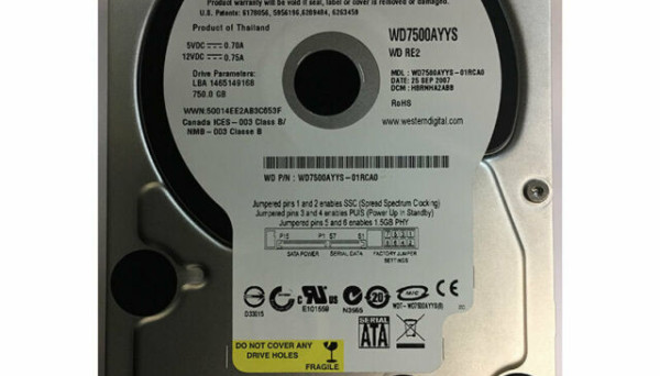 WD7500AYYS 3Gb/s 3.5