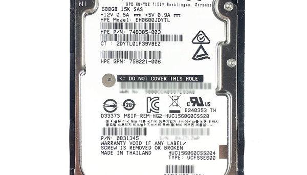 EH0600JDYTL 15K RPM SFF 2.5 600GB 12G