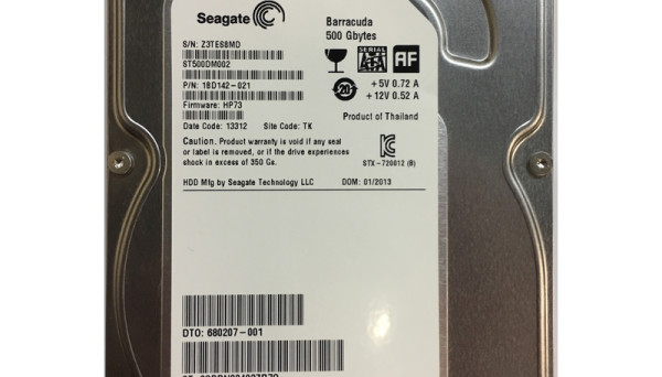 636929-001 7.2K 3.5-inch 68-Pin Non-Hot-Plug SATA Drive 500GB 6G