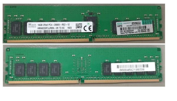 840756-091 DDR4 PC4-21300 CL19 ECC REGISTERED 16GB 2666MHZ
